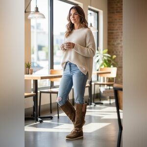 DINGO ROUND TOE MOCCASIN BOOTS SIZE 7